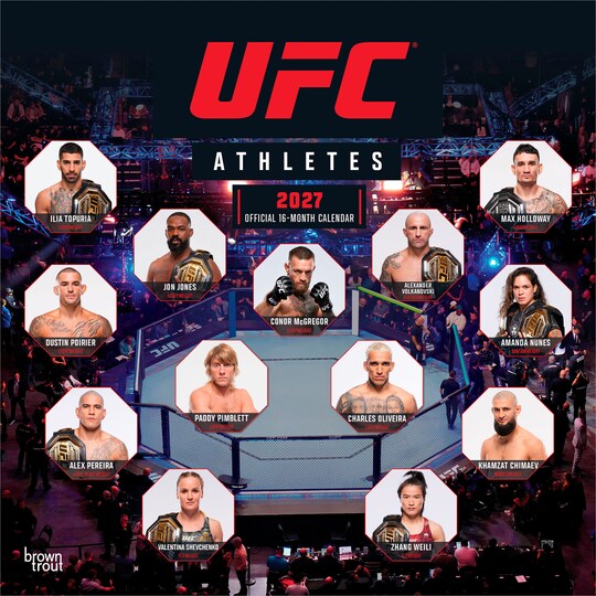 BrownTrout; Ultimate Fighting Championship OFFICIAL | UFC Athletes | 2027 12 x 24 Inch (Hanging) Monthly Square Wall Calendar | Plastic-Free; Category:Wall Calendars; Image:1